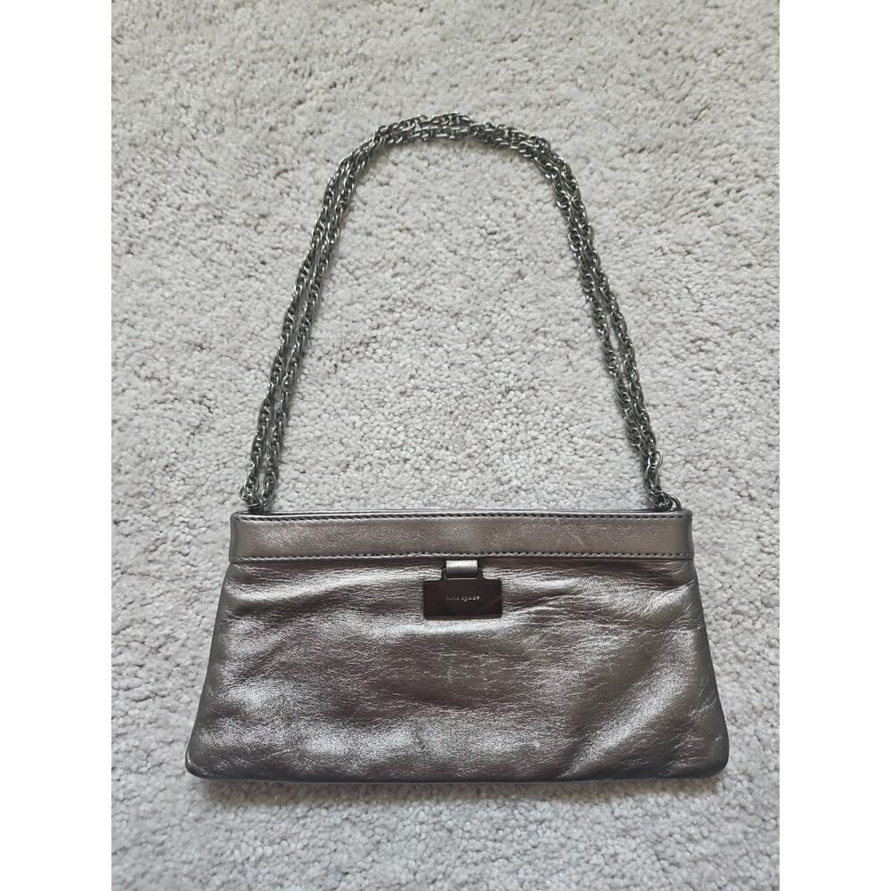 Kate Spade Pewter Chain Shoulder Mini Bag Purse